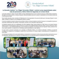 La Escuela Judicial “Lic. Édgar Cervantes Villalta” culminó curso especializado sobre trata de personas y tráfico ilícito de migrantes en la Zona Norte   